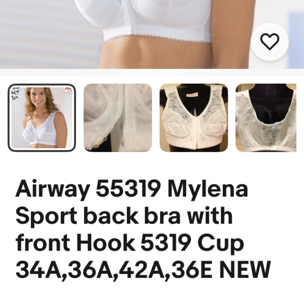Airway Relief & comfort Mylena White Bra with Front Hook wide comfort strap